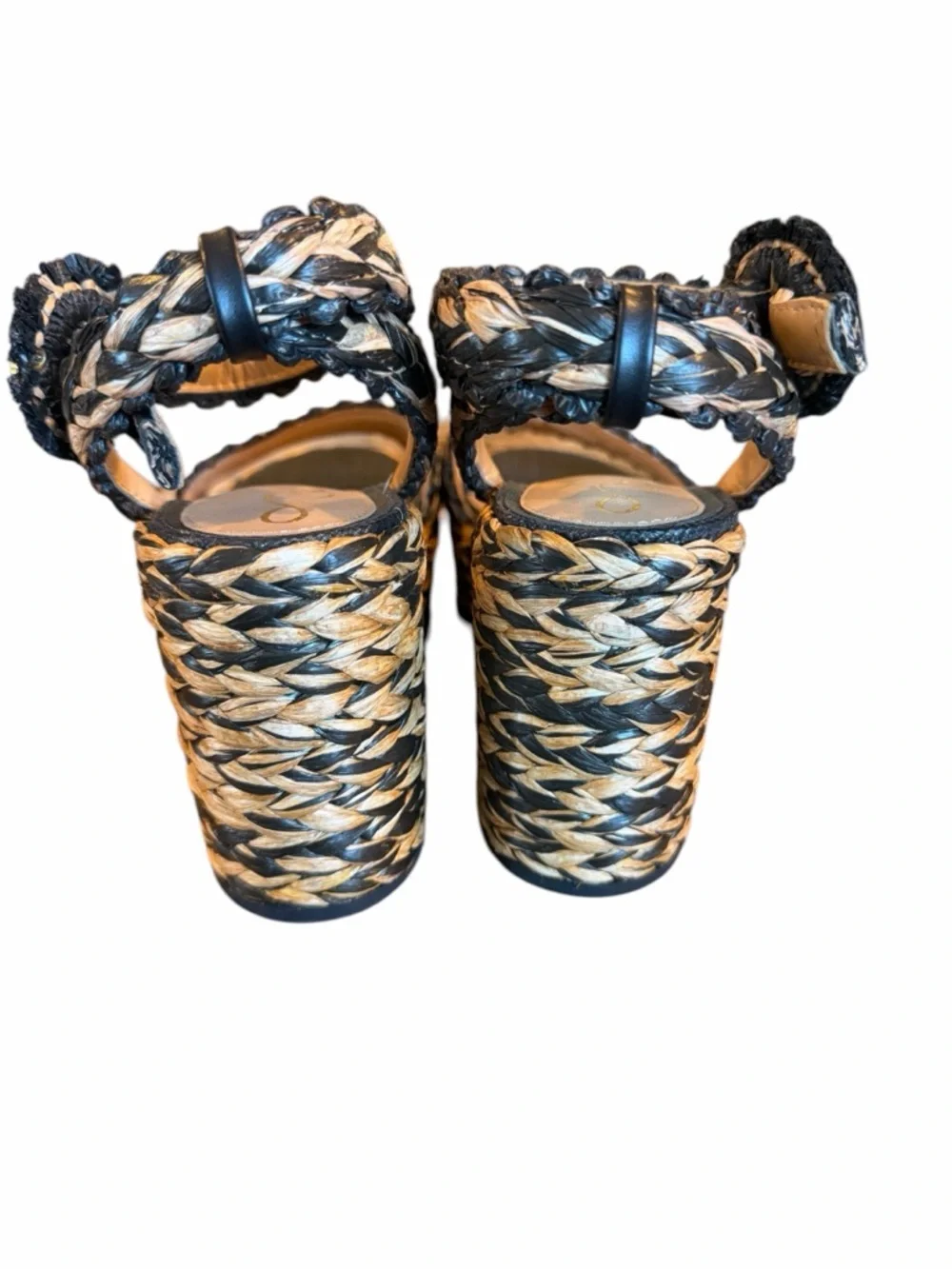 Sam Edelman‎ Woven Platform Sandals in Natural & Black